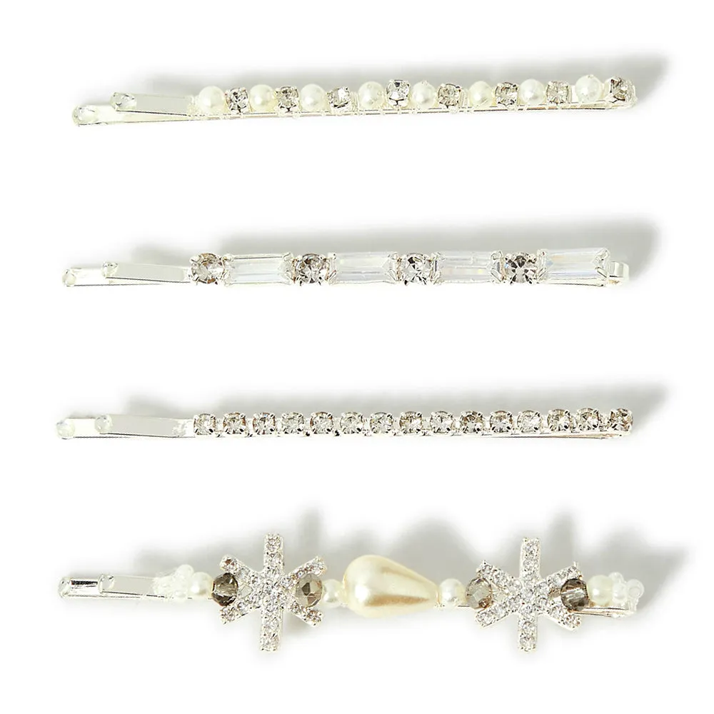 Accessorize London Crystal Star And Pearl Hair Slide Set