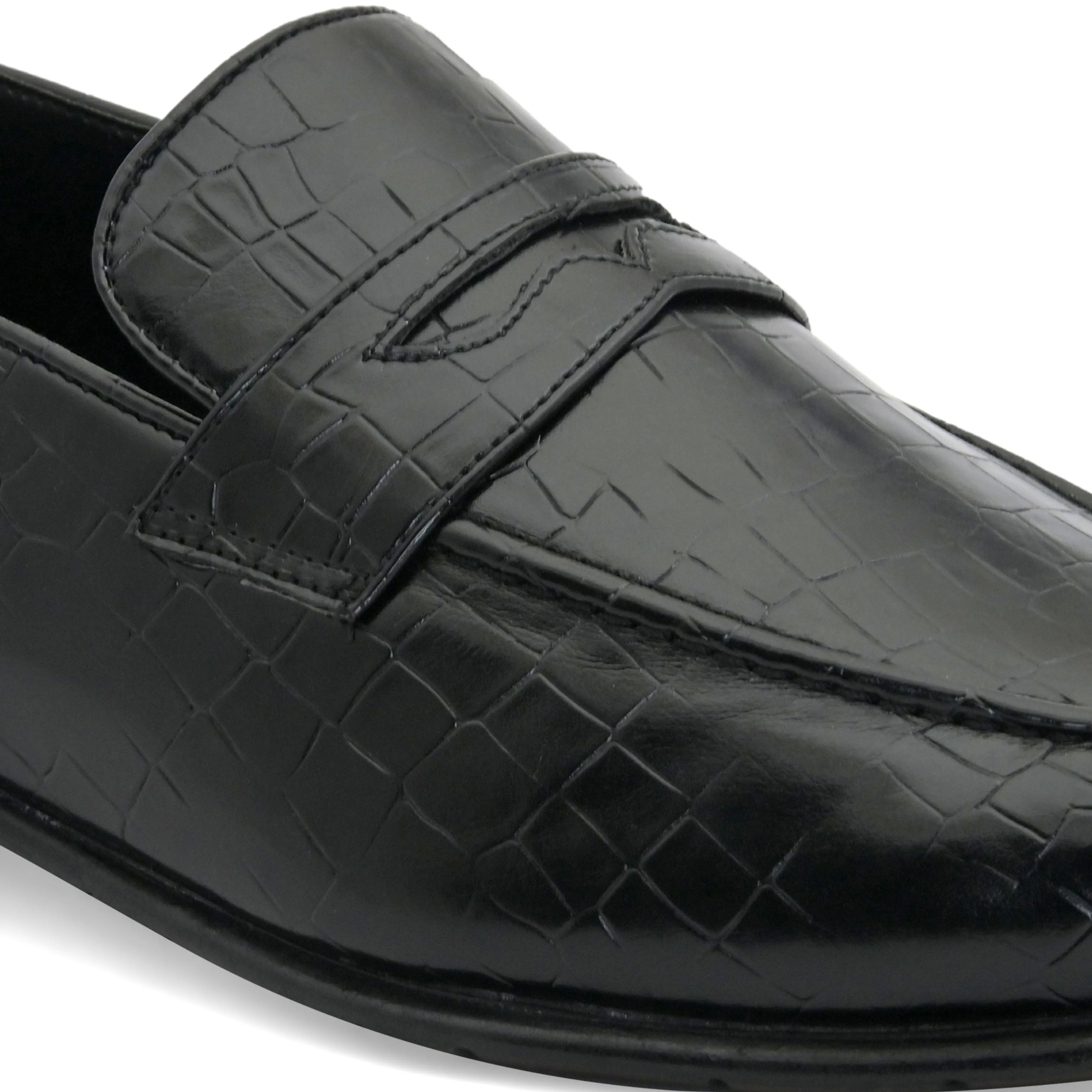 Clover Black Penny Loafers