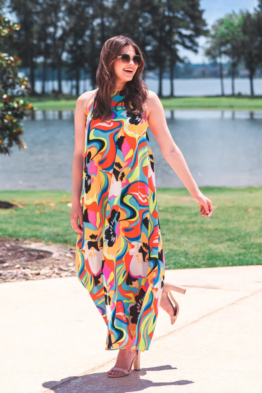 Cozumel Abstract Maxi Dress