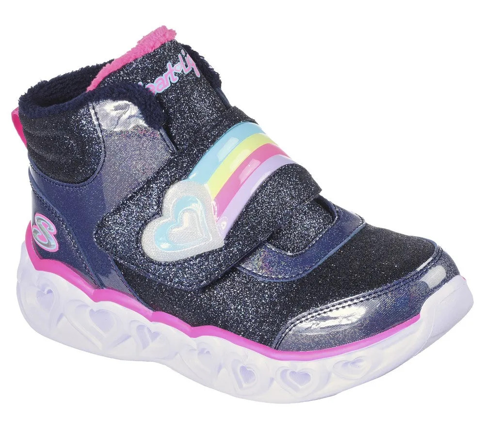 Ghete sport, fete, SKECHERS Heart Lights Brillian Rainbow, 302669L-NVPK bleumarin, textil