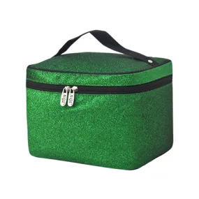 Green Glitter NGIL Large Top Handle Cosmetic Case