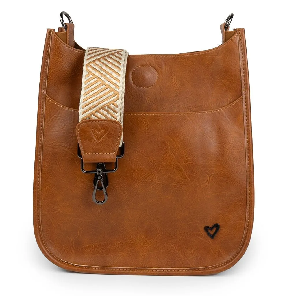 NEW: Oakville Vegan Leather Messenger - Brown