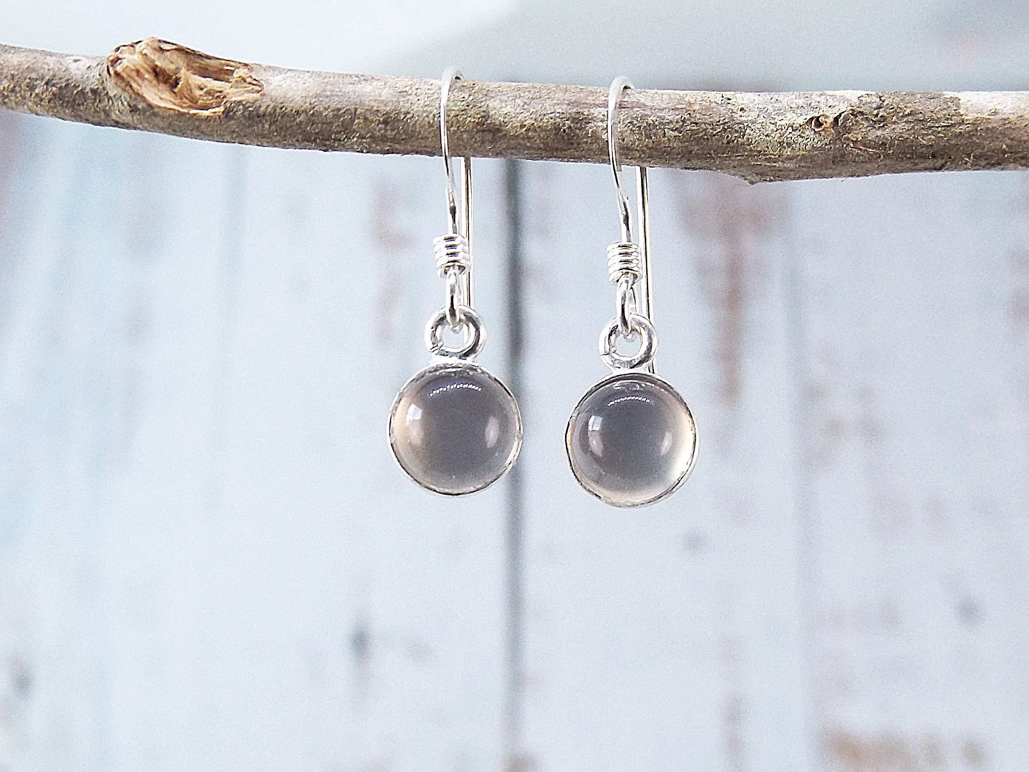 Petite Smoky Quartz Earrings in Sterling Silver