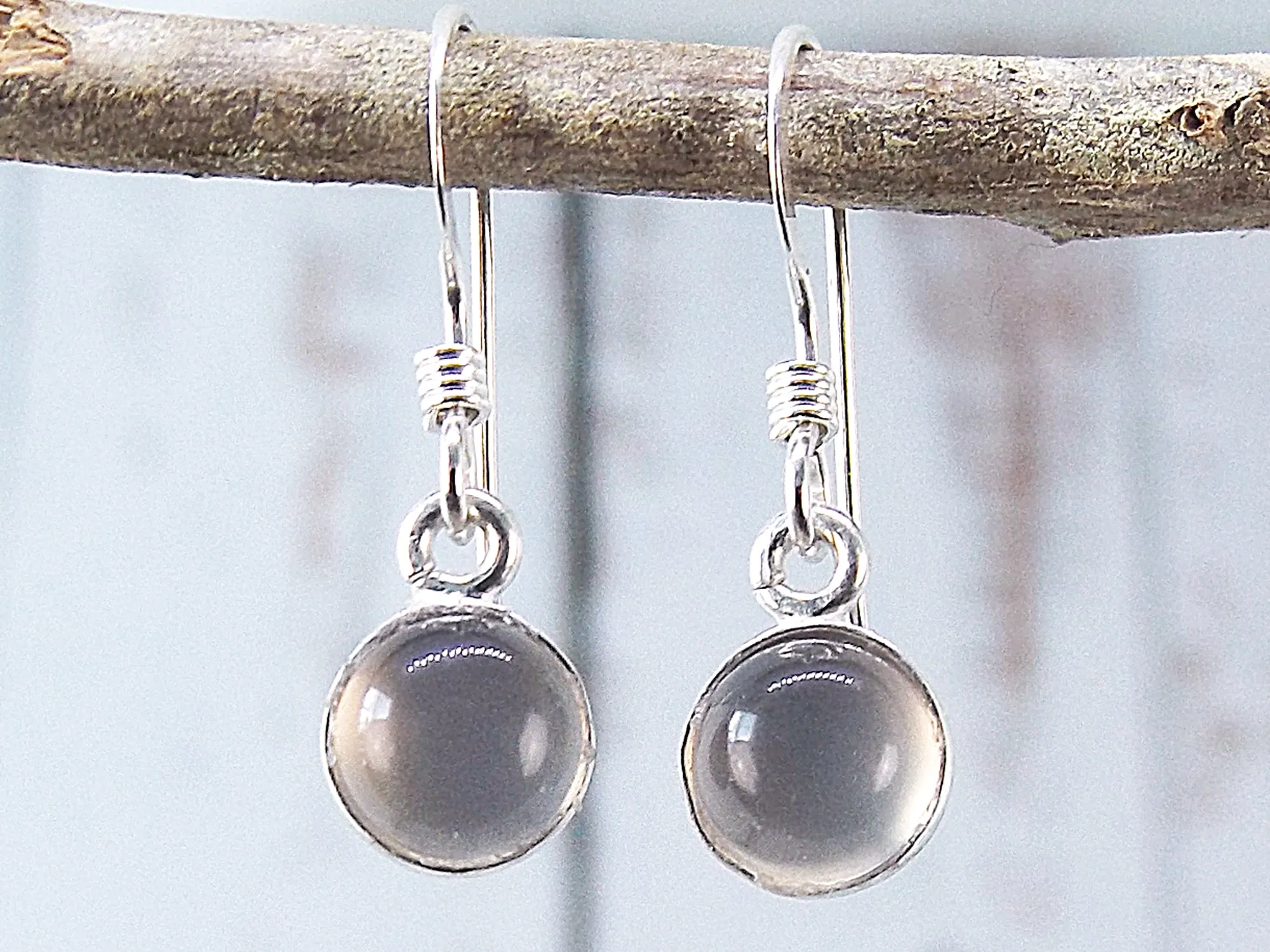 Petite Smoky Quartz Earrings in Sterling Silver