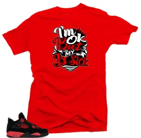 Shirts to Match Jordan 4 Red Thunder Bred Sneakers-Sick J's Tees