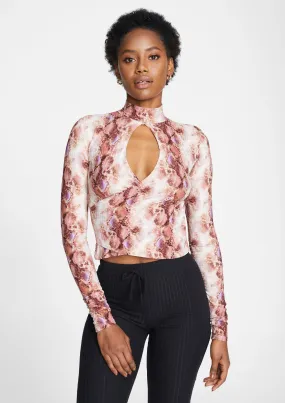 Tall Elana Keyhole Long Sleeve Top