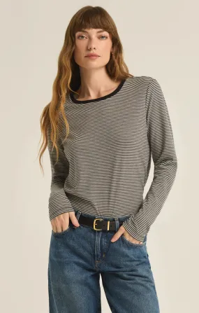 Z Supply Sailor Striped Long Sleeve Top (Black)